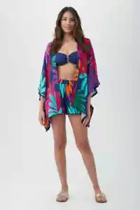 NWT Trina Turk Wailea Open Front Tassel Trim Kimono Swim Cover-up OS - Picture 1 of 4