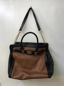 Michael Kors Hamilton Frame Out Bag Two Tone Satchel - Picture 1 of 9