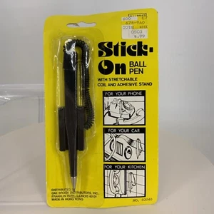 Bolígrafo Stick On negro bobina elástica con adhesivo NOS - Imagen 1 de 2