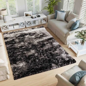 Shaggy Rugs Shimmer Modern Soft Two Tone Shiny Living Room Polyester - Picture 1 of 21