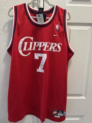 Camiseta Nike Los Angeles Clippers #7 Lamar Odom NBA vintage dos anos 2000 tamanho XL etiquetas originais - Imagem 1 de 4