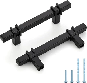 3 Inch Black Cabinet Handles, 10 Pack Kitchen Cabinet Handles Matte Black Drawer - Picture 1 of 12