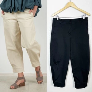 Tibi Women’s Organic Cotton Stretch Twill Scuplted Trouser Pants in Black Size 6 - Picture 1 of 16