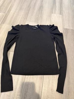 Suéter Alice + Olivia Negro Manga Volantes Mezcla Lana Talla XS Foto 1 de 4