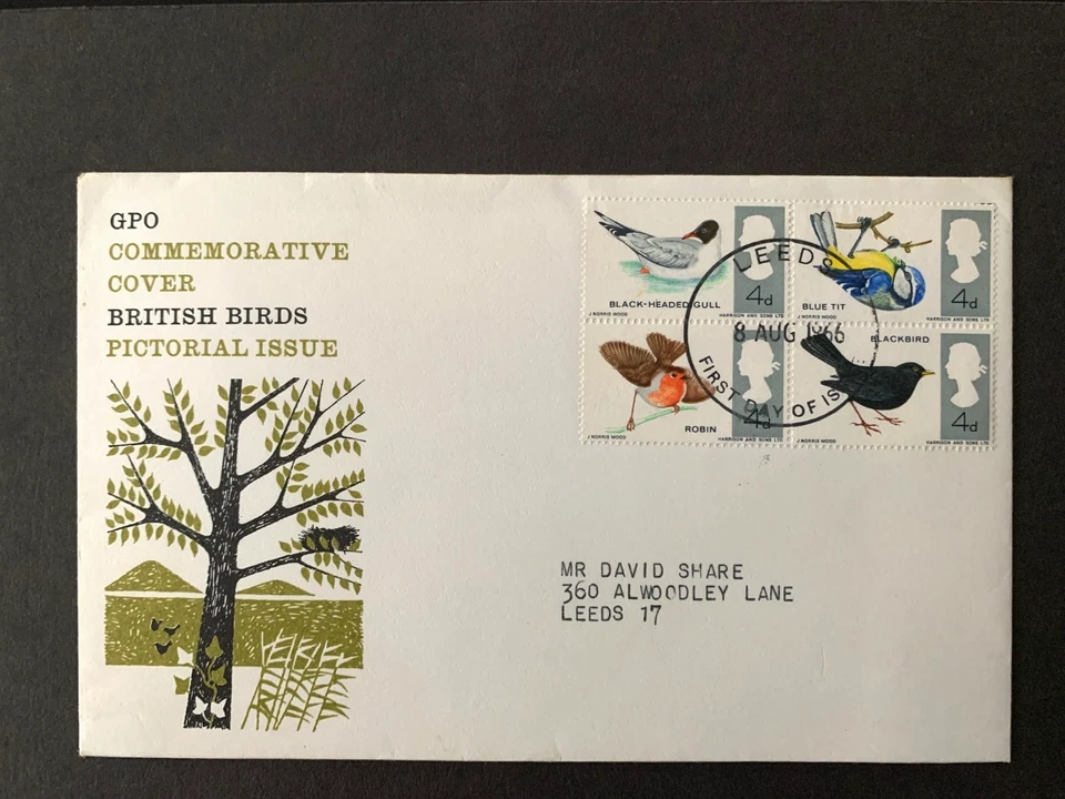 GREAT BRITAIN 1966 WILD BIRDS 4v ORD FIRST DAY COVER LEEDS FDI - Image 1 of 1