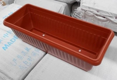 Terracotta Colour Plastic Window Box Rectangular Planter Pot 50x21x14cm - Image 1 of 4