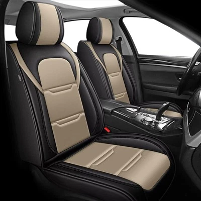 Car Seat Covers Fit for GMC Canyon 2015-2025 Faux Leather (5 Seats,Black&Beige) Foto 1 de 4