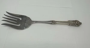 WALLACE GRANDE BAROQUE MEAT SERVING FORK STERLING SILVER GRAND SERVER 11" - Picture 1 of 6