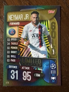 NEYMAR JR. "GOLD LIMITED EDITION" TOPPS MATCH ATTAX 2019-20 CHAMPIONS LEAGUE PSG - Picture 1 of 2