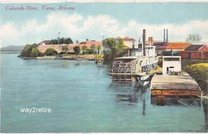Postkarte AZ Yuma Colorado Fluss Paddelboot Fort Yuma Arizona um 1910 - Bild 1 von 2