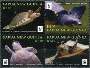 Papua New Guinea 2016. Pig-nosed Turtle (MNH OG **) Block of 4 stamps - Picture 1 of 1