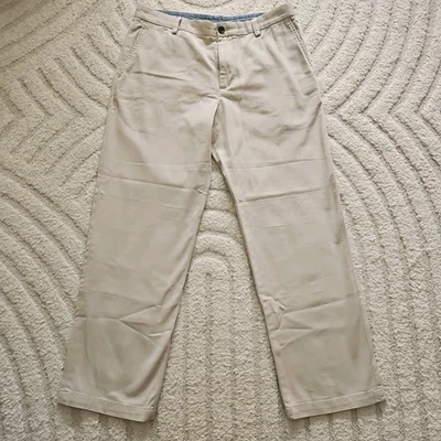 GH Bass PANTS Mens 33X30 Tan Cotton Flat Front Chino Khaki Pants - Image 1 of 4