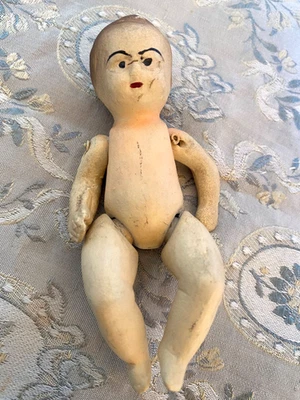 Bébé, poupée mignonnette BISCUIT ALLEMAND bras et jambes articulés, 1900 (2) - Photo 1/4