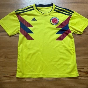 Adidas Columbia National Team yellow short sleeve kids jersey shirt SIZE 8 - Picture 1 of 5