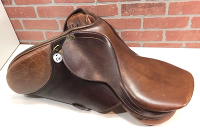 Sillín de montar a caballo de cuero Henri De Rivel de colección ventaja FRANCIA 16,5" Foto 1 de 4