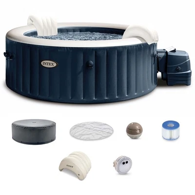 Intex PureSpa Plus Tragbarer Aufblasbarer Whirlpool Bubble Jet Spa, 77 x 28" (gebraucht) - Bild 1 von 4