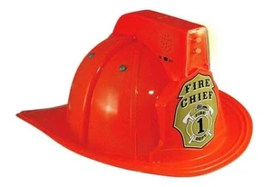 Jr. Fire Fighter Red Helmet w/Lights & Siren Costume Hat Child One Size - Picture 1 of 1