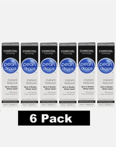 6 x PEARL DROPS 100g Toothpaste Instant Natural Charcoal Technology - Picture 1 of 4