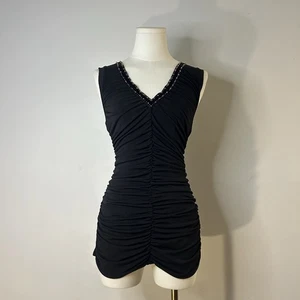 Y2K Coolwear Ruched Whimsigoth Top Women’s Large Stretchy 32-38 Inch Bust  - Picture 1 of 7