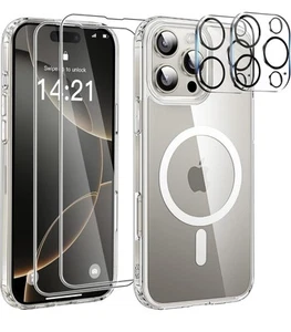 Magnetic Case for iPhone 16 Pro Case Fit for MagSafe,2*Tempered Glass Screen - Picture 1 of 6