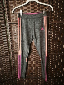 Adidas Girl's 3 Stripes Logo Tights Colorful Details Black Size Large - Picture 1 of 9