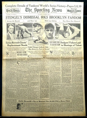Notícias esportivas de 8 de outubro de 1936 - Detalhes completos da vitória do Yankees World Series - Imagem 1 de 4