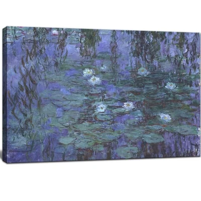 Large Blue Water Lilies by Claude Monet Canvas Wall Art Famous Painting - Cla... Foto 1 de 4