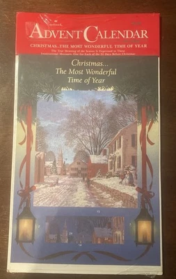 Hallmark Vtg Christmas Advent Calendar Card Envelope The Most Wonderful Time - Image 1 of 4