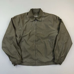 Vintage St Johns Bay Jacket Mens Large Dark Olive Full Zip Golf Windbreaker - Picture 1 of 15