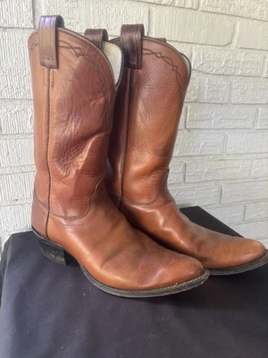 Botas de Vaquero Olathe Marrón Todo Cuero Vintage 11.5B, se adapta a 10.5D Foto 1 de 4