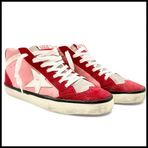 Golden Goose Mid Star Sneaker Rosa Rot Wildleder Leder Distressed Selten EU 39 US 9 - Bild 1 von 12