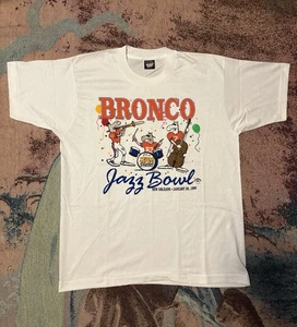 Vintage 90s Denver Broncos Jazz Bowl Music Sports Shirt Men’s Size XL 1990 - Picture 1 of 4