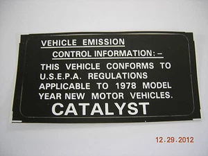 TRIUMPH SPITFIRE 1500 TR7 MG MGB EMISSION LABEL CATALYST 1978 - Picture 1 of 1