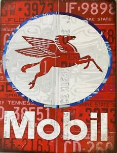 Sign Time - Mobil Red Tin Sign 12"W x 16" H