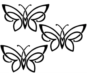 Celtic Butterfly Design- Three 5" Black Vinyl Decals Car Window Tablet Laptop - Picture 1 of 4