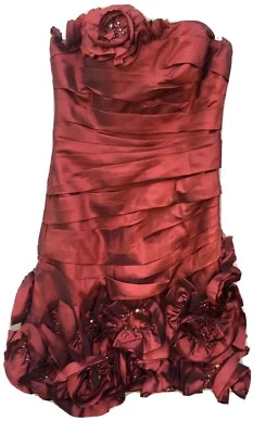 Camille la vie красный оборки без бретелек официальный/специальный случай платье размер 8 - Изображение 1 из 4