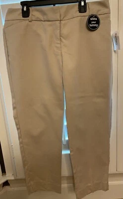 Dressbarn Beige Tummy Control Crop Pants Comfortable Fit Size 6 Free Shipping - Image 1 of 4
