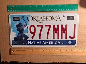 License Plate, Oklahoma, Native America, Passenger 977 MMJ - Picture 1 of 3