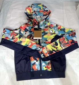 NWT The North Face Youth Girls Sz S 7/8 Floral Windwall Wind Breaker Zip Jacket - Picture 1 of 13