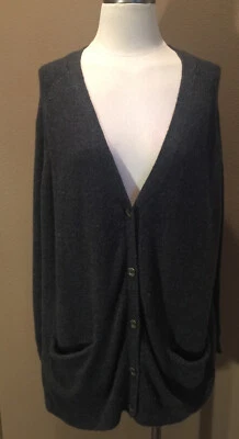 Cavalini Sweater Collection L Dark Gray Long Sleeve Wool Cardigan W Pockets ￼ - Image 1 of 4
