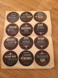 Vintage Gas Range Fact Labels Advertising Stickers For Display Models - Picture 1 of 5