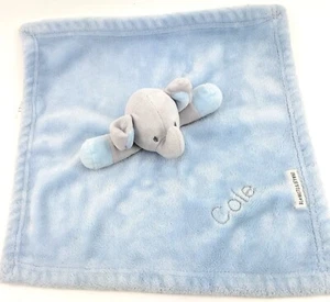 Blankets and Beyond Elephant Blue Gray Security Lovey Nunu Baby COLE Embordered - Picture 1 of 9