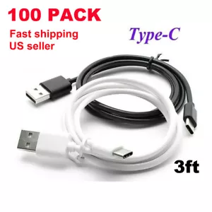 Wholesale OEM 3Ft Type C Cable Fast Charging Charger Cord for Samsung S10 S8 A20 - Picture 1 of 9