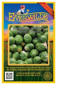 1 Oz Long Island Improved Brussels Sprouts Seeds - Everwilde Farms Mylar Packet - Picture 1 of 3