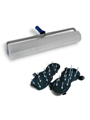 Profesius Entlüftungroller SET 50cm Nagel- Stachelwalzemit Bügel + Nagelschuhe - Bild 1 von 4