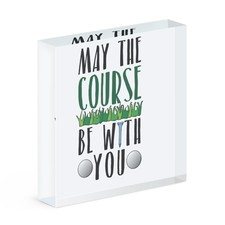 May The Course Be With You Acrylic Photo Block Frame Funny Golf Dad