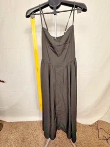 Women's beautiful long black dress with rear zip size small maxi spaghetti strap - Picture 1 of 3