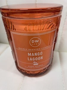 Mango Lagoon Candle Limited Edition DW Home 2 Wicks 15oz Orange Jar Candle - Picture 1 of 4