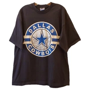 Dallas Cowboys Pro Club Spell Out NFL schwarz Vintage T-Shirt Gr. XL doppelseitig - Bild 1 von 10