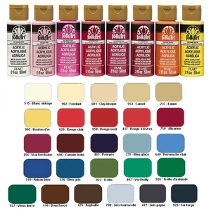Peinture Folkart Acrylique, flacon de 59 ml, pour bois, carton, plâtre etc